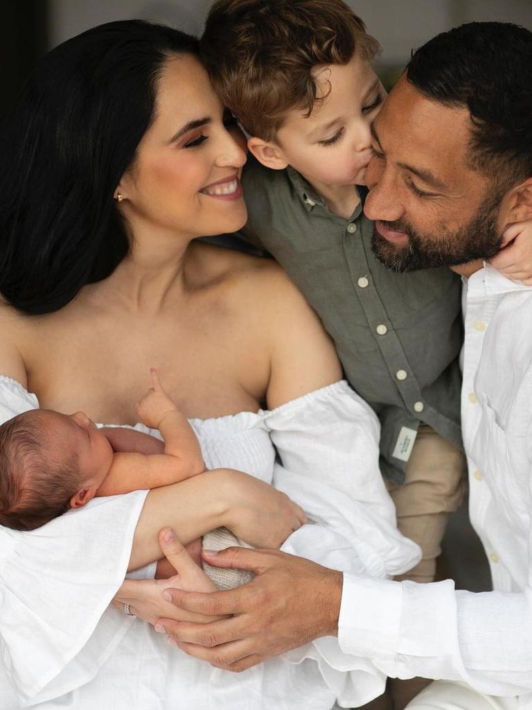 Zoe and Benji Marshall with their kids.