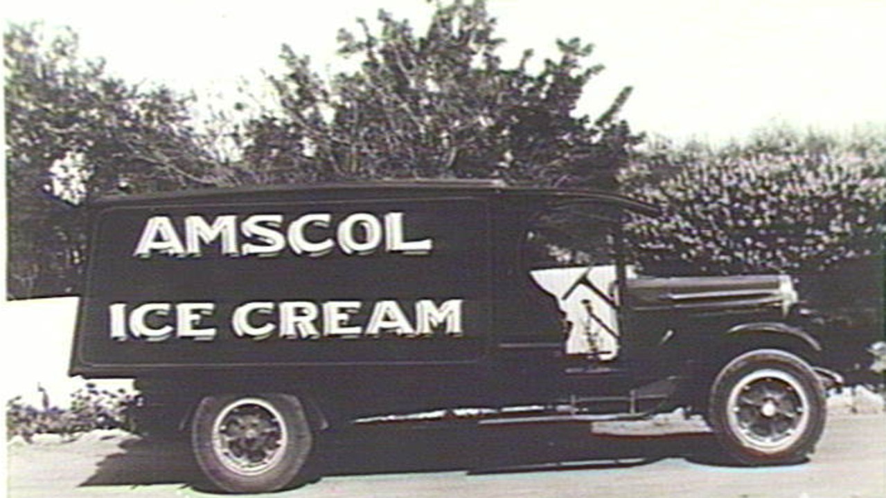 An AMSCOL ice-cream delivery van, 1946. B49870 / State Library SA