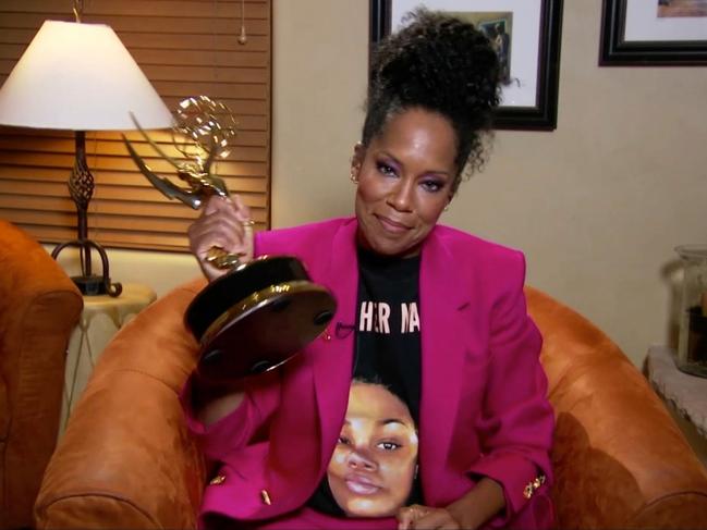 Regina King with her Emmy in 2020. Picture: AFP