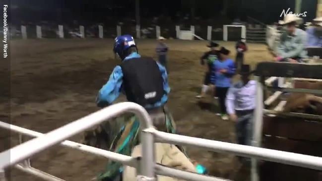 Bull rider lucky to be alive