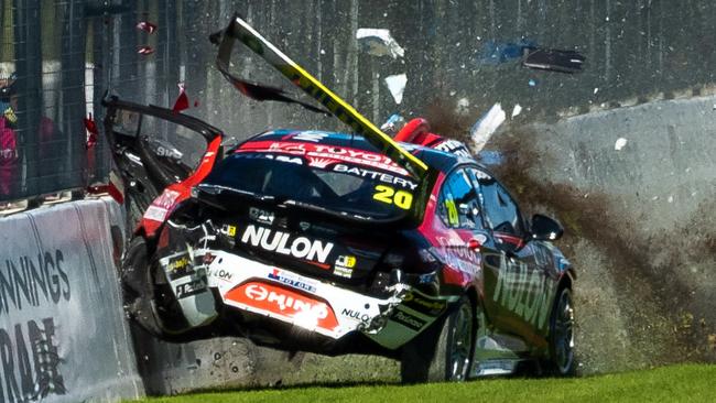 PERTH, AUSTRALIA - MAY 01: (EDITORS NOTE: A polarizing filter was used for this image.) Scott Pye driver of the #20 Seiko Racing Holden Commodore ZB during the Perth Supernight round of the 2022 Supercars Championship Season at Wanneroo Raceway on May 01, 2022 in Perth, Australia. (Photo by Daniel Kalisz/Getty Images)