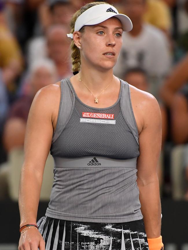 A crestfallen Angelique Kerber.