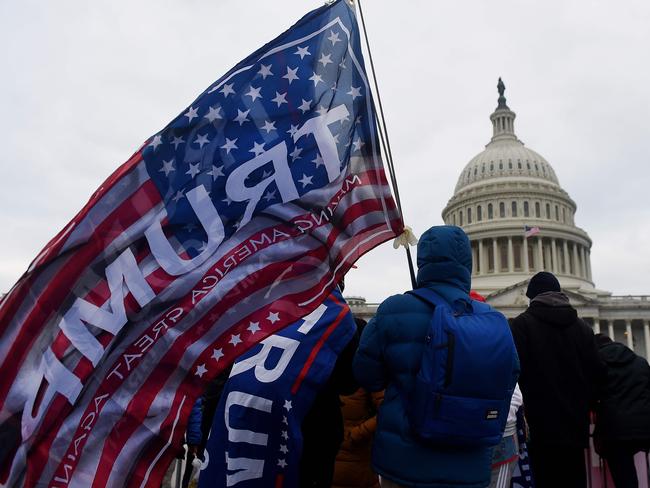 A rally was held outside the US Capitol before it was stormed by Trump supporters. Picture: Olivier Douliery/AFP