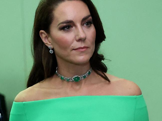 Kate also wore Princess Diana’s emerald necklace. Picture: Getty