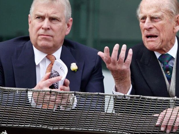 Prince Andrew with Prince Philip. Picture: Supplied