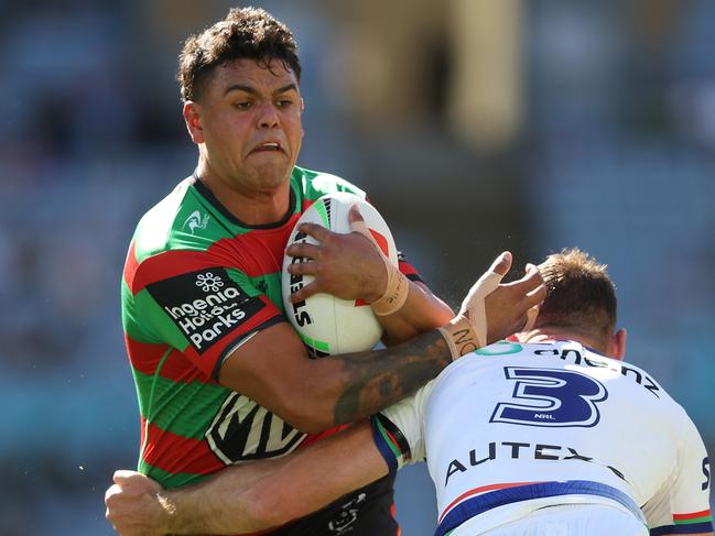 Latrell Mitchell hasn’t helped to ease the pressure on Demetriou with his performances this year. Picture: Mark Metcalfe/Getty Images