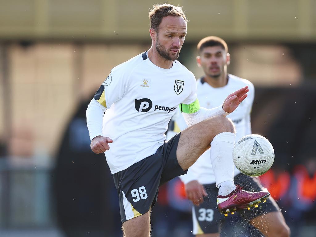 Suspended Macarthur FC captain Valere Germain will miss Sunday night’s Australia Cup final. Picture: Morgan Hancock/Getty Images