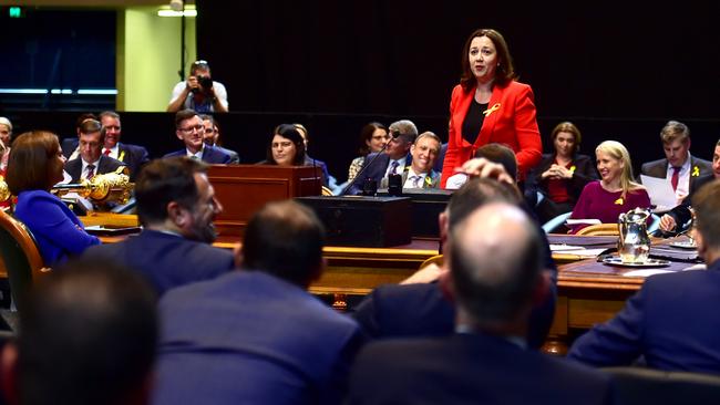 Queensland Premier Annastacia Palaszczuk during Question Time at Townsville’s sitting of state parliament. Pic: Alix Sweeney