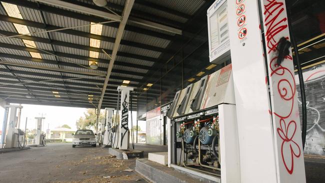 The vacant former Skorpos petrol station on Marion Rd is among the sites Marion Council will earmark for potential future four-storey development. AAP Image/Morgan Sette