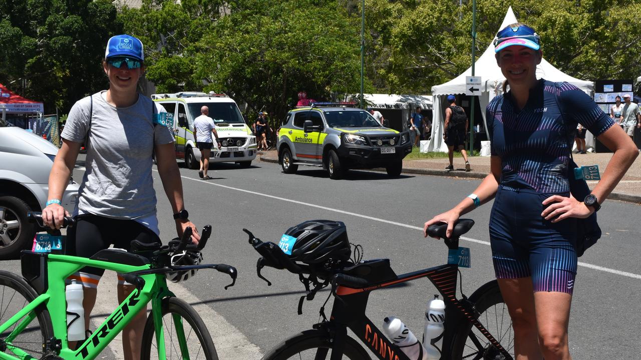 Kate Joiner and Holly Boland at the Garmin Noosa Triathlon on October 30, 2022. Picture: Sam Turner