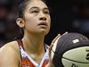 TOWNSVILLE, AUSTRALIA - FEBRUARY 29: Zitina Aokuso of the Fire attempts a free throw shot during game one of the WNBL Semi Final series between Townsville Fire and Perth Lynx at Townsville Entertainment Centre, on February 29, 2024, in Townsville, Australia. (Photo by Ian Hitchcock/Getty Images)