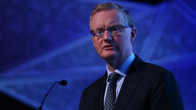 Reserve Bank governor Philip Lowe gives the keynote address at the Australia-China Relations Institute in Sydney. Picture: Britta Campion