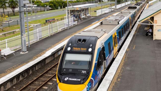 Gold Coast to Brisbane rail line – a Coast train headed north to Brisbane.