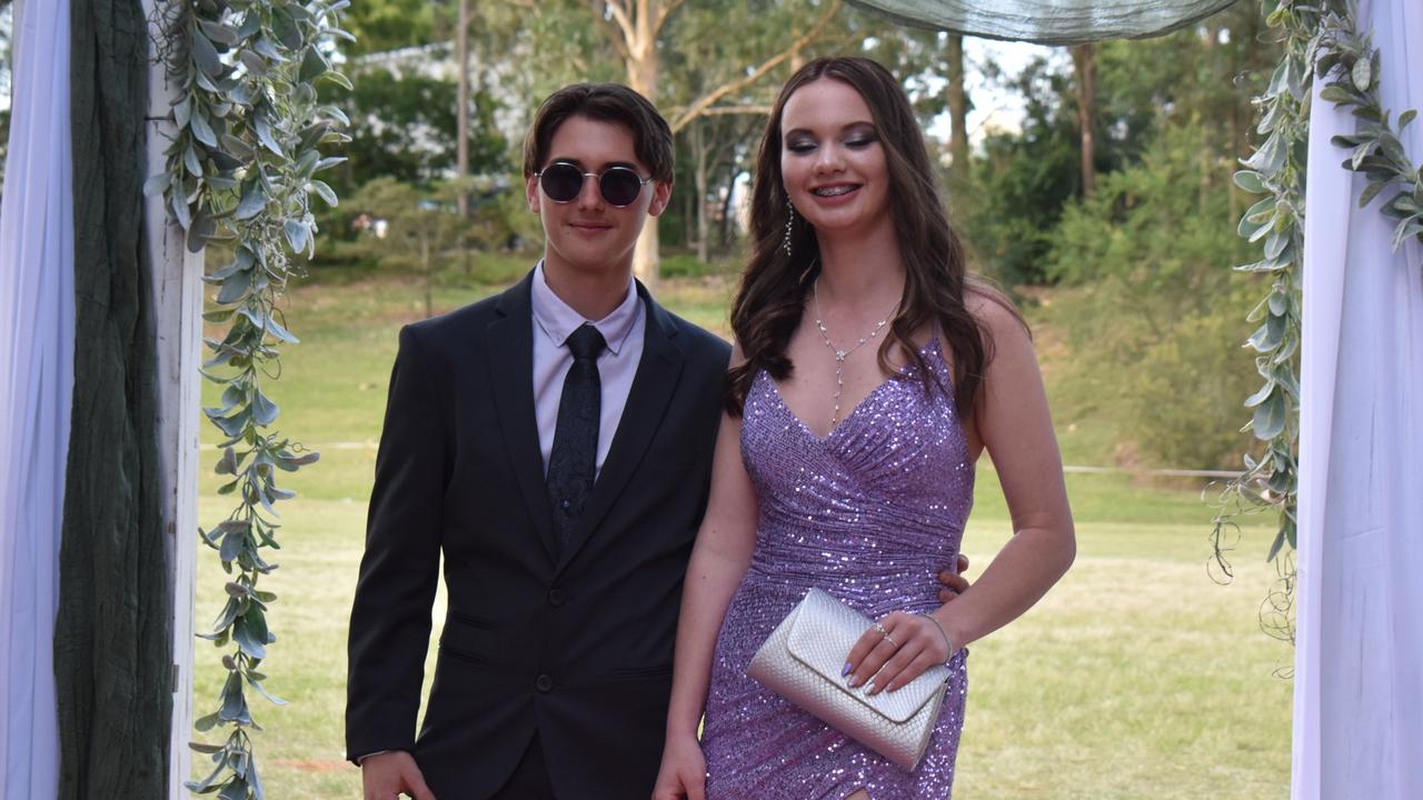 Talisha Blake and Caleb Jensen at the Gympie State High School Formal 2022.