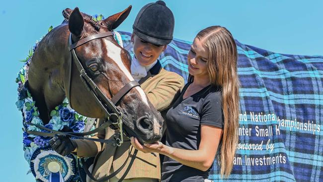 Brynie and Ebonie Lee congratulate Valentino on his final win. Picture: Lisa Gordon