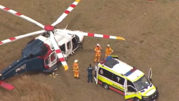 Two people are fighting for life after a horror crash on the Mount Lindesay Hwy at Cedar Vale. Picture: 7 News