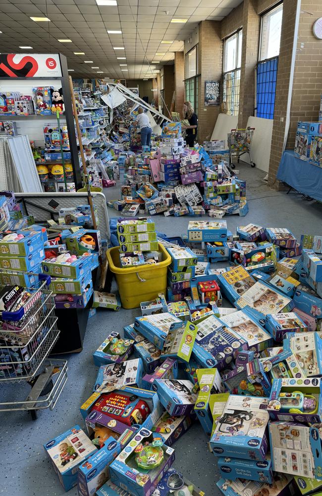 The offending trio reversed into the Sydney Rd store before stealing a stockpile of children’s toys.