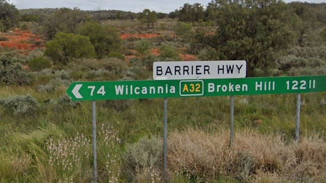 The crash happened along the Barrier Highway, Broken Hill. Picture: Google Maps