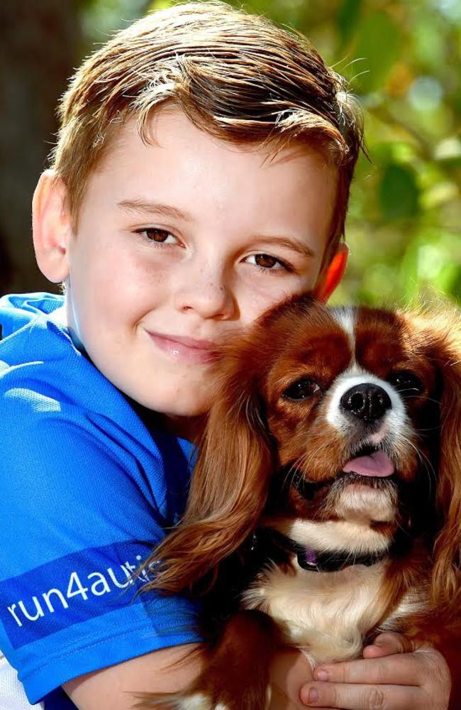 Nine-year-old Kourtney Rimmer, with Melody his pet dog, raised $4300 for Autism NT in the Run4Autism challenge last year.