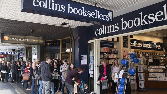 The line extended out the door and way down Puckle St when Collins hosted rocker Jimmy Barnes signing copies of his book in November last year. Picture: Ellen Smith