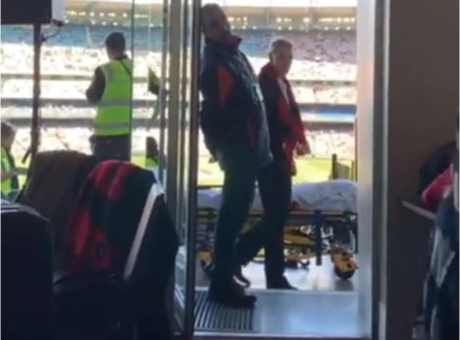 An ambulance trolley outside the luncheon on Anzac Day. Picture: Instagram/cliffotoo