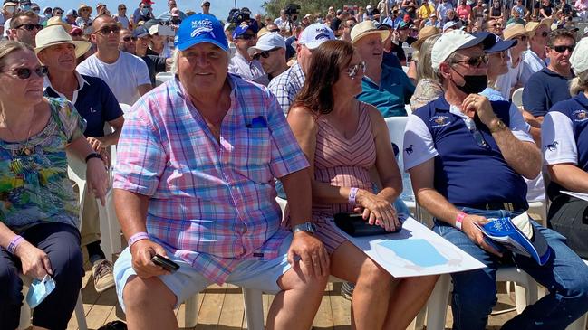 Mike Crooks attends last year’s Magic Millions barrier draw on the Gold Coast. Picture: Racing Queensland