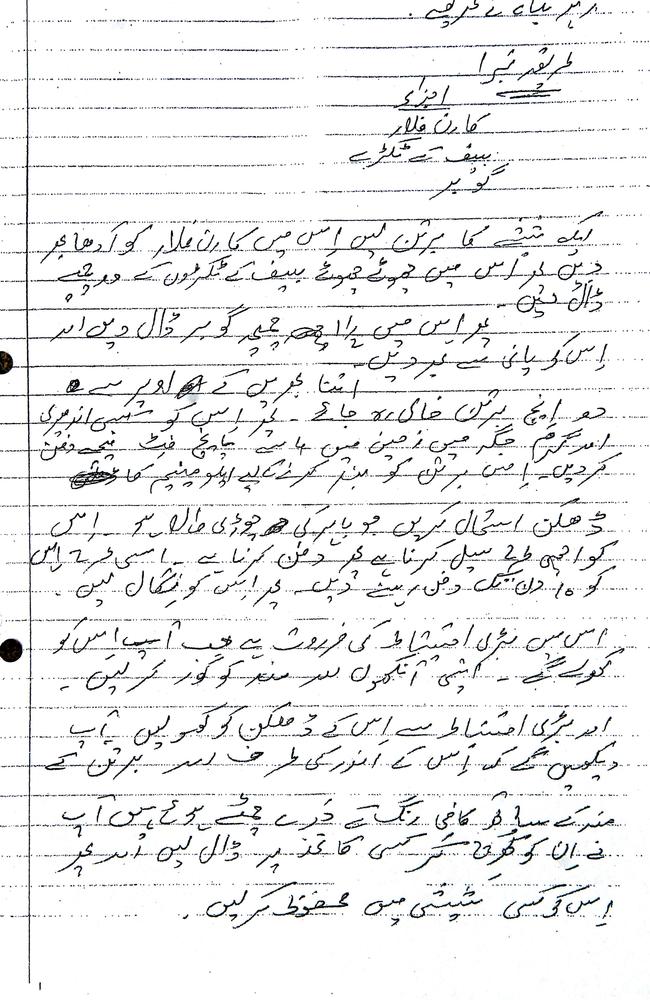  This handwritten scrawl, penned in the Urdu language was Faheem Khalid Lodhi's 'terrorism manual'. Picture: Supplied 