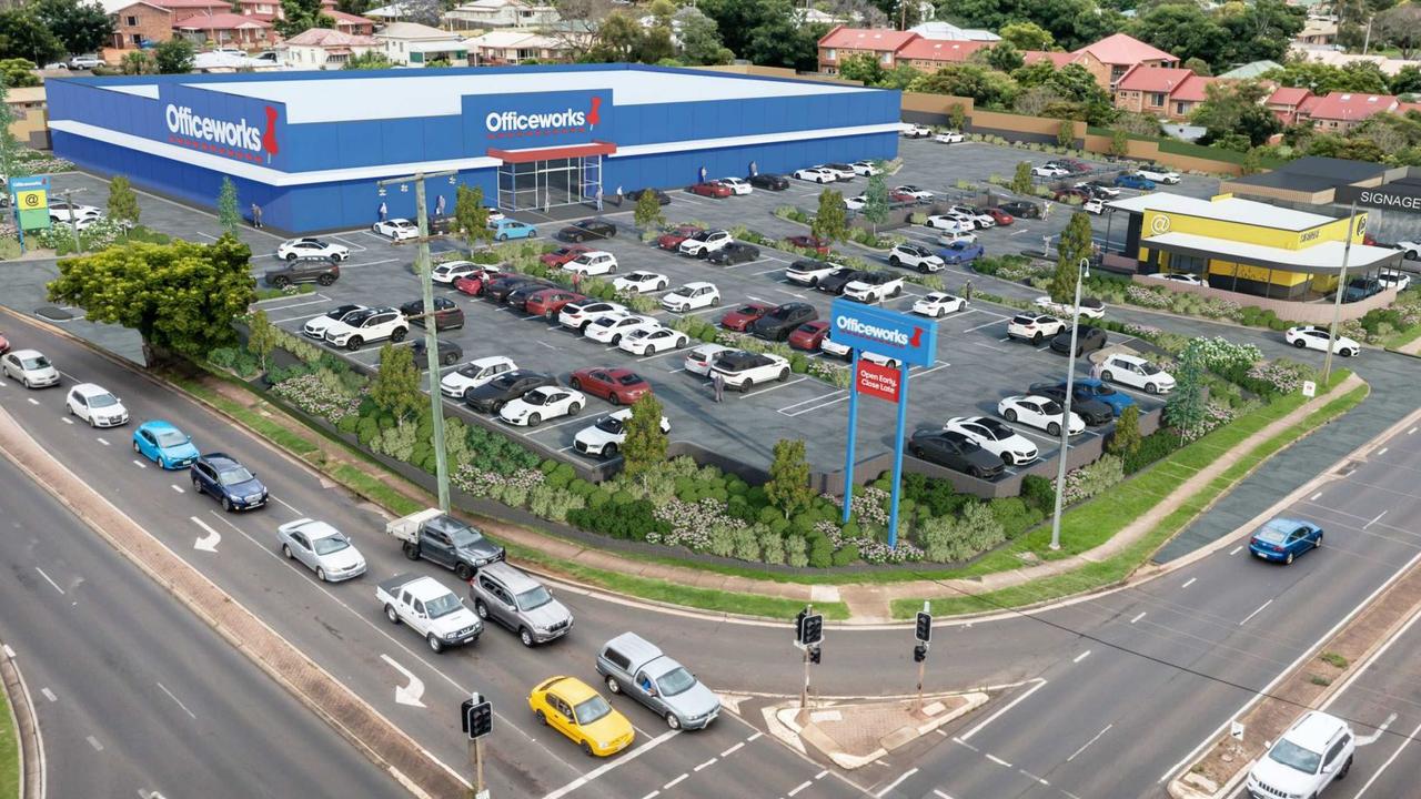 REVEALED: Officeworks will be the anchor tenant of a $30m project replacing the infamous Snap Fitness eyesore on the corner of James and West Streets in Harristown.