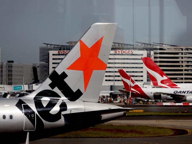 SYDNEY, AUSTRALIA - NewsWire Photos - OCTOBER 14, 2022: General generic editorial stock image of Jetstar aircraft at Sydney Domestic Airport. Picture: NCA NewsWire / Nicholas Eagar