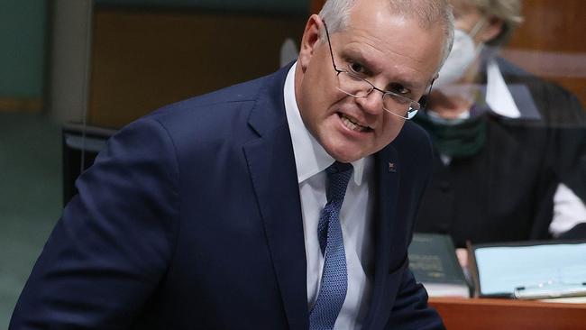 Prime Minister Scott Morrison during Question Time in the House of Representatives in Parliament House Canberra. Picture: NCA NewsWire / Gary Ramage