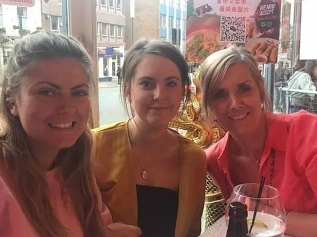 Eleanor and Sophie Brown, with their mum Sarah, posted nude pictures of their dad’s mistress on an escort site. Picture: Supplied