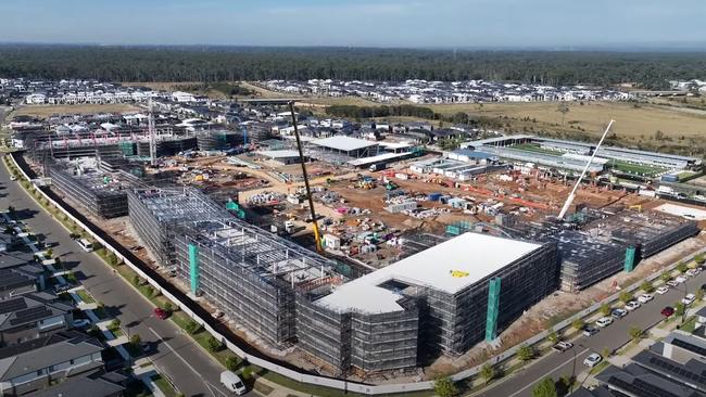 The six hectare construction site for the two schools in Marsden Park.