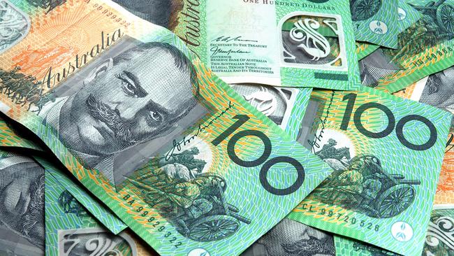 Lots of Australian 100 dollar notes. Australian money cash generic