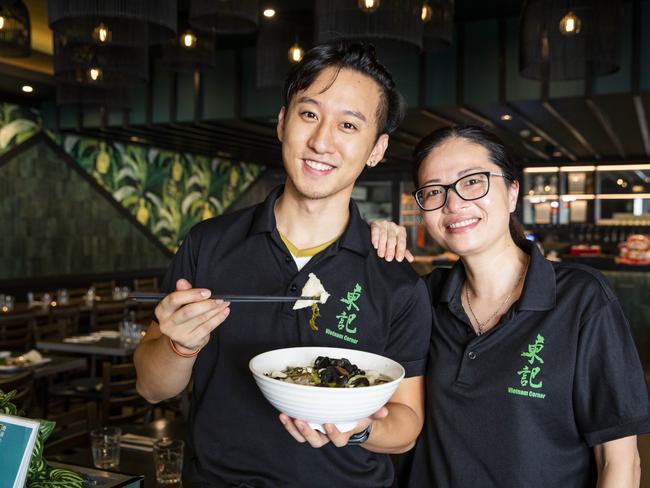 Dennis Ho and May Shi at Vietnam Corner at Sunnybank. Photo Lachie Millard