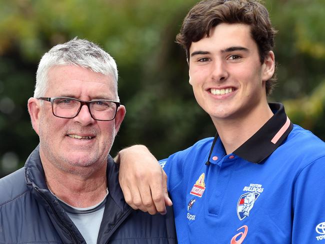 MELBOURNE, AUSTRALIA - APRIL 8TH, 2023: Simon O'Donnells son, James O'Donnell, has found a spot on the Western Bulldogs list this week. Picture : Nicki Connolly