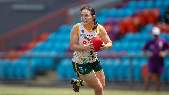 Ruby Benham in the PINT vs St Mary's 2023-24 NTFL women's major semifinal. Picture: Pema Tamang Pakhrin