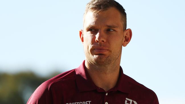 PENRITH, AUSTRALIA - JUNE 09: Tom Trbojevic of the Sea Eagles arrives prior to the round 14 NRL match between Penrith Panthers and Manly Sea Eagles at BlueBet Stadium, on June 09, 2024, in Penrith, Australia. (Photo by Jeremy Ng/Getty Images)