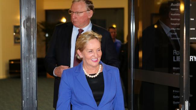 Ros Bates emerges from her successful preselection vote at Robina last October. Picture: Scott Fletcher