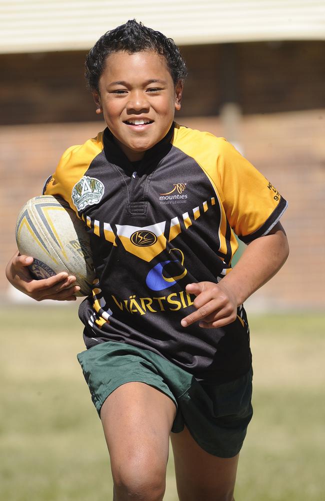 Moses Suli as an 11-year-old star. Picture: Glenn Walker.