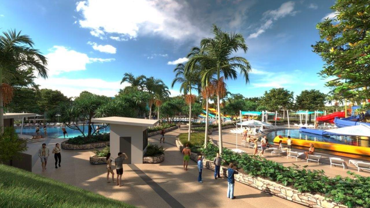 Renders of the first stage of a $65m water park, resort and tourist attraction at Glenview have been released.
