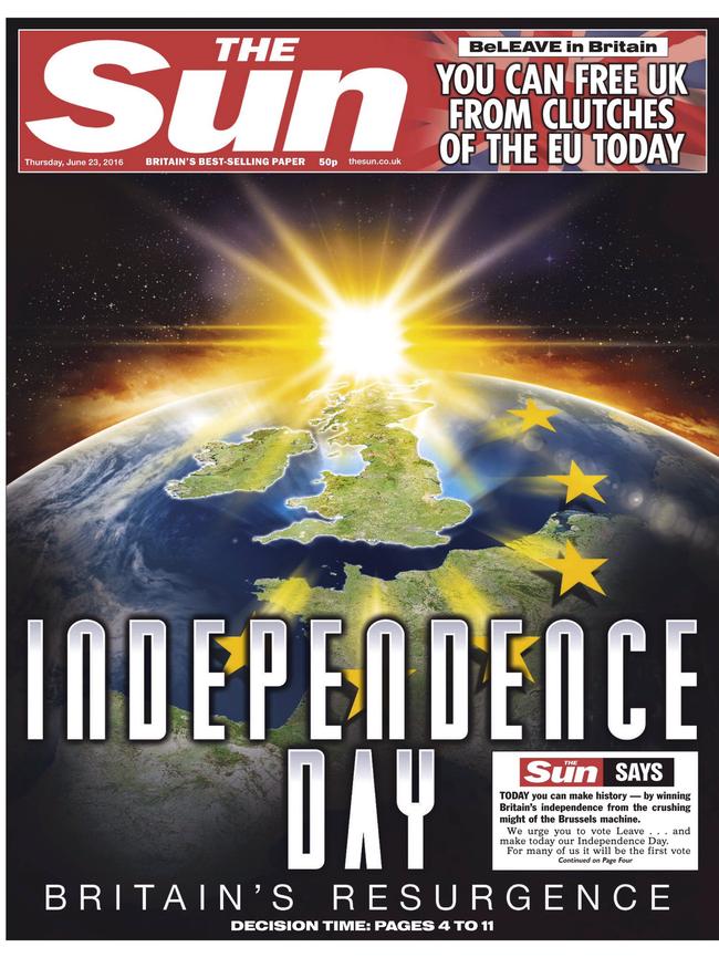 Sun front page.