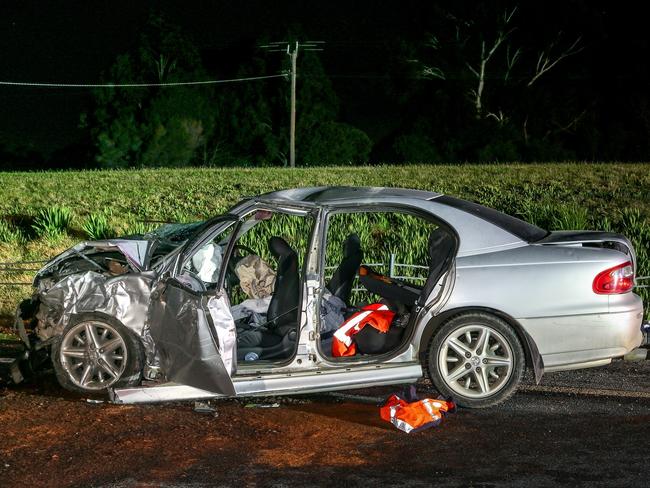 The Holden Commodore involved in the crash. Picture: Gary Sissons.