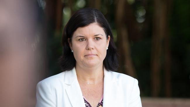 Health Minister Natasha Fyles says changes to the NT’s border restrictions could be made in the next 10 days depending on how the coronavirus situation evolves in Victoria. Picture: Glenn Campbell