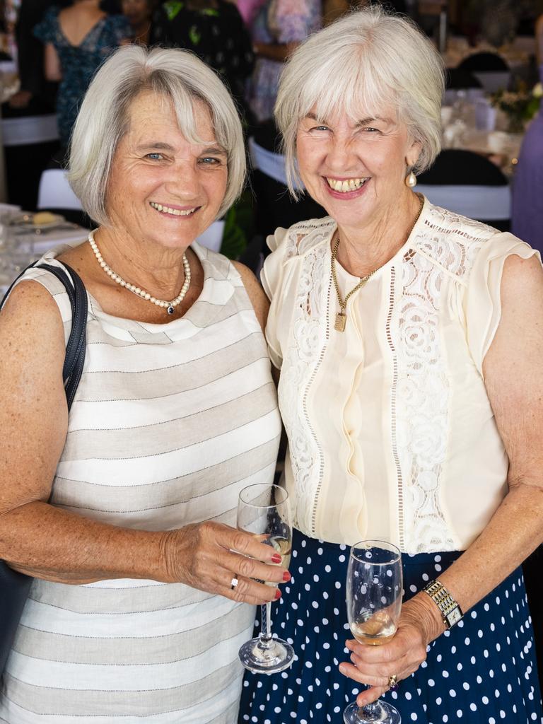 Ann Merson (left) and Allison Best at the International Women's Day luncheon presented by Zonta Club of Toowoomba Area at Picnic Point, Friday, March 4, 2022. Picture: Kevin Farmer