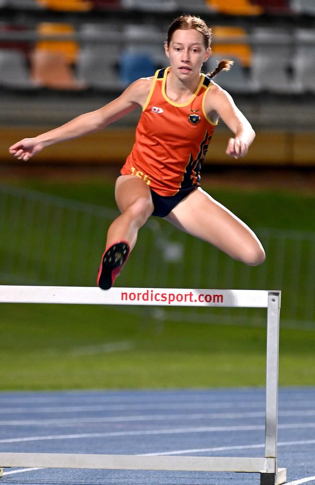 Action from the Queensland All Schools track and field championships at QSAC. Picture, John Gass