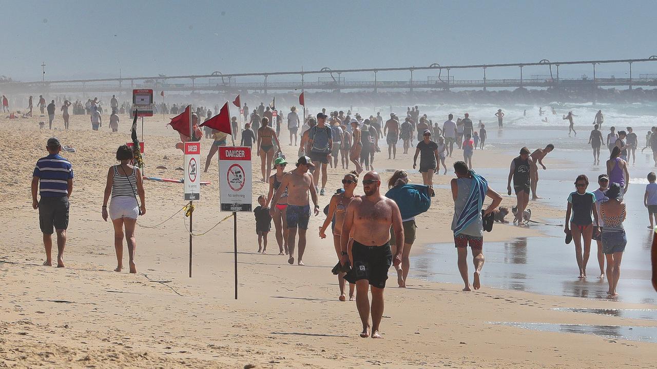 Crowds at The Spit on Sunday. Picture: Glenn Hampson.