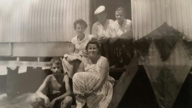 Jacob and Klaasje van der Haar at the Wacol Camp in the mid-1950s, with others.