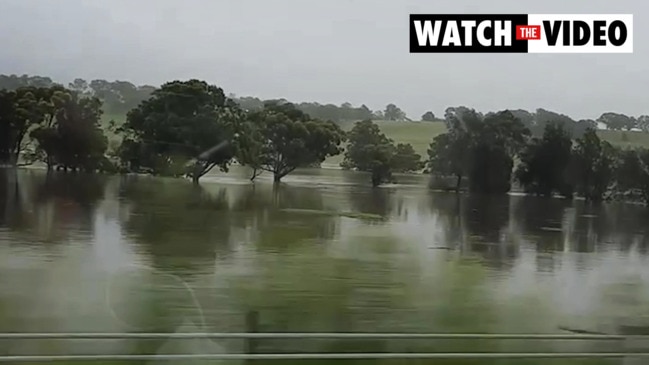 The Old Illawarra Highway flooded over