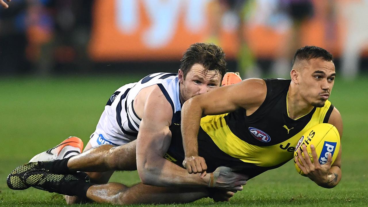 Much will be left to youngsters like Sydney Stack when the injury-hit Tigers face Adelaide. Pic: Getty Images