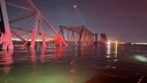 The collapsed bridge. Picture: Baltimore FD.